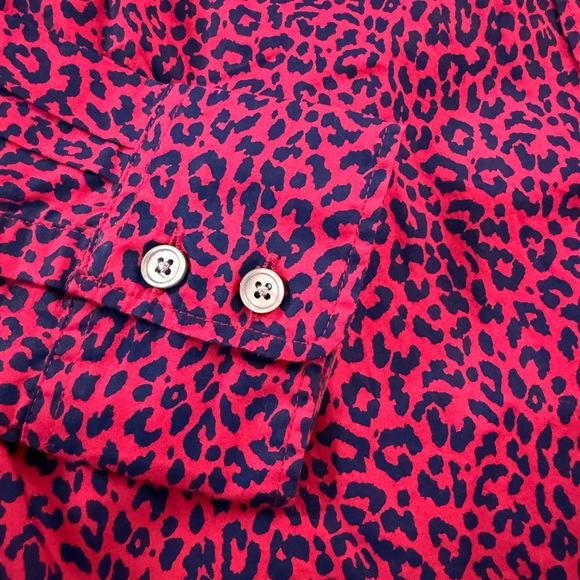 J. Crew Hot Pink and Blue Leopard Blouse - Picture 4 of 7